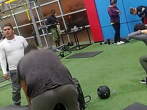 Gym girl squats