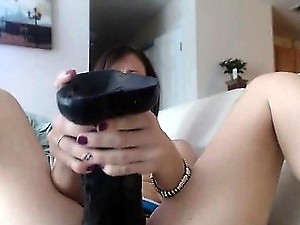 Hot teenie masturbating with 2 gadgets on-camera